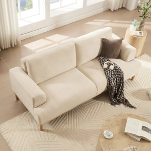 Kennick Modern Sofa Chenille Wooden Upholstered Couch