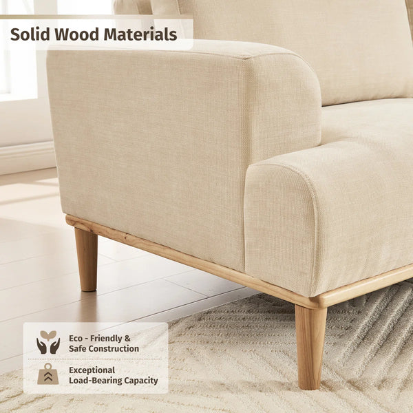 Kennick Modern Sofa Chenille Wooden Upholstered Couch