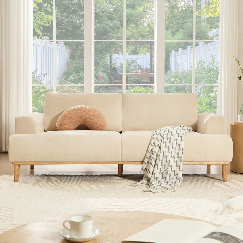 Kennick Modern Sofa Chenille Wooden Upholstered Couch