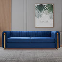 Hipick Modern Tufted Soft Velvet Round Arm Sofa for Living Room