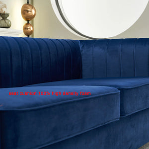 Hipick Modern Tufted Soft Velvet Round Arm Sofa for Living Room