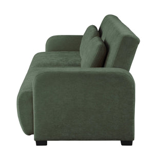 84.5" Convertible Sofa Bed, Upholstered Sleeper Sofa with Pillows for Living Room and Guest Room  Wooden Bazar