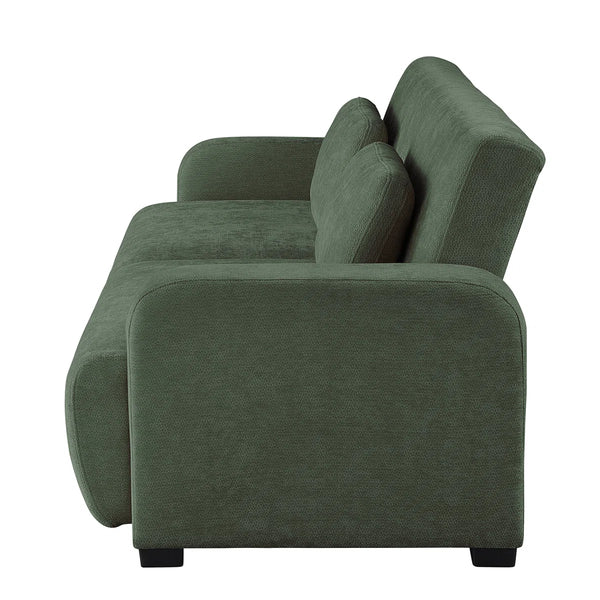 84.5" Convertible Sofa Bed, Upholstered Sleeper Sofa with Pillows for Living Room and Guest Room  Wooden Bazar