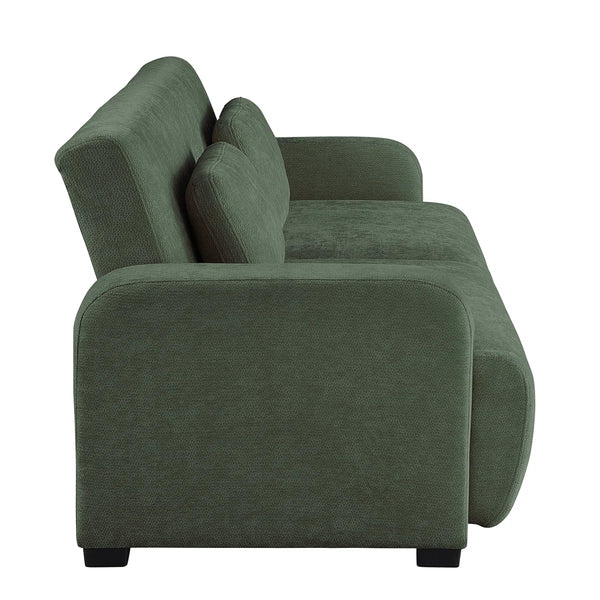 84.5" Convertible Sofa Bed, Upholstered Sleeper Sofa with Pillows for Living Room and Guest Room  Wooden Bazar