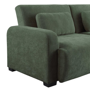 84.5" Convertible Sofa Bed, Upholstered Sleeper Sofa with Pillows for Living Room and Guest Room  Wooden Bazar