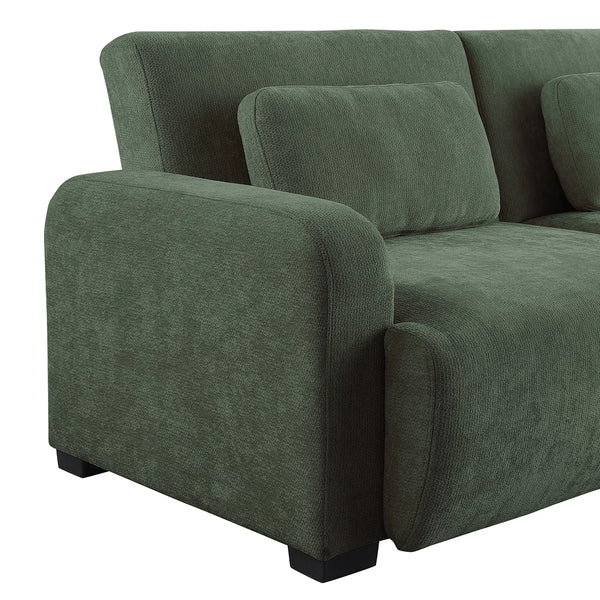 84.5" Convertible Sofa Bed, Upholstered Sleeper Sofa with Pillows for Living Room and Guest Room  Wooden Bazar