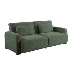 84.5" Convertible Sofa Bed, Upholstered Sleeper Sofa with Pillows for Living Room and Guest Room  Wooden Bazar