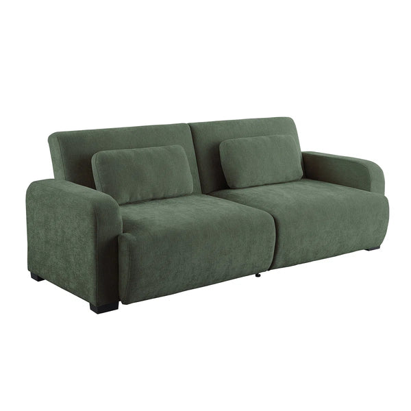 84.5" Convertible Sofa Bed, Upholstered Sleeper Sofa with Pillows for Living Room and Guest Room  Wooden Bazar
