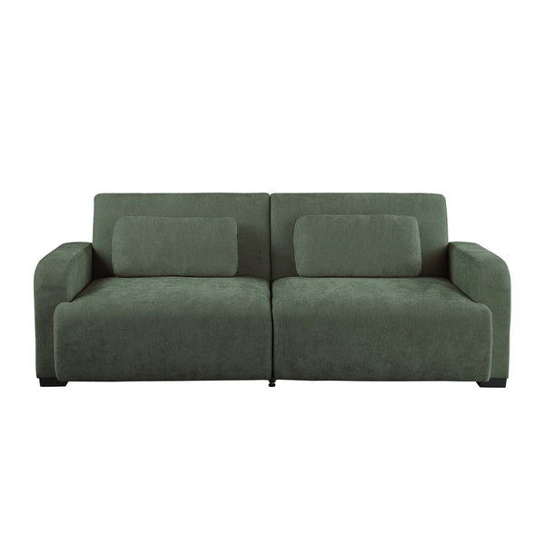 84.5" Convertible Sofa Bed, Upholstered Sleeper Sofa with Pillows for Living Room and Guest Room  Wooden Bazar