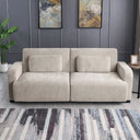 84.5" Convertible Sofa Bed, Upholstered Sleeper Sofa with Pillows for Living Room and Guest Room  Wooden Bazar