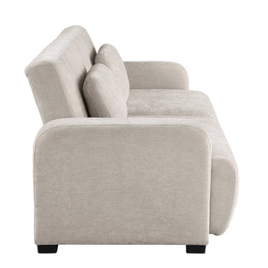 84.5" Convertible Sofa Bed, Upholstered Sleeper Sofa with Pillows for Living Room and Guest Room  Wooden Bazar