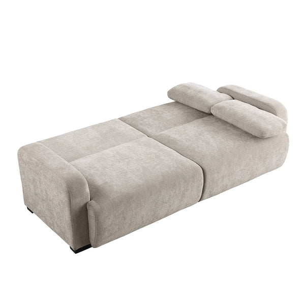 84.5" Convertible Sofa Bed, Upholstered Sleeper Sofa with Pillows for Living Room and Guest Room  Wooden Bazar