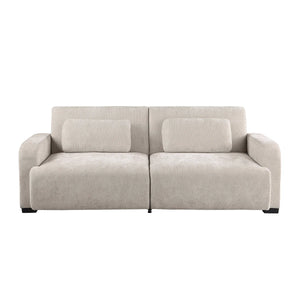 84.5" Convertible Sofa Bed, Upholstered Sleeper Sofa with Pillows for Living Room and Guest Room  Wooden Bazar