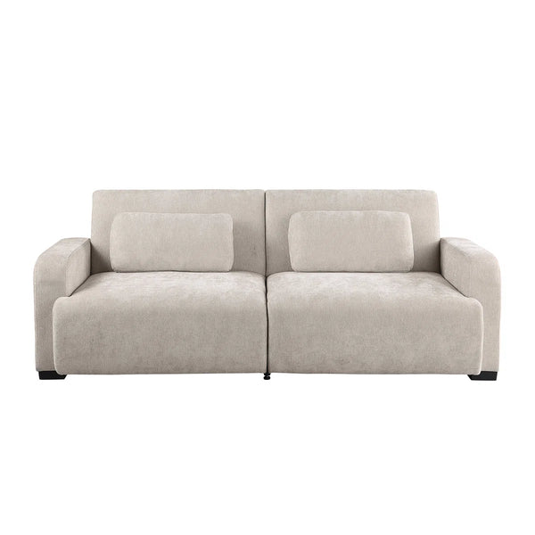 84.5" Convertible Sofa Bed, Upholstered Sleeper Sofa with Pillows for Living Room and Guest Room  Wooden Bazar