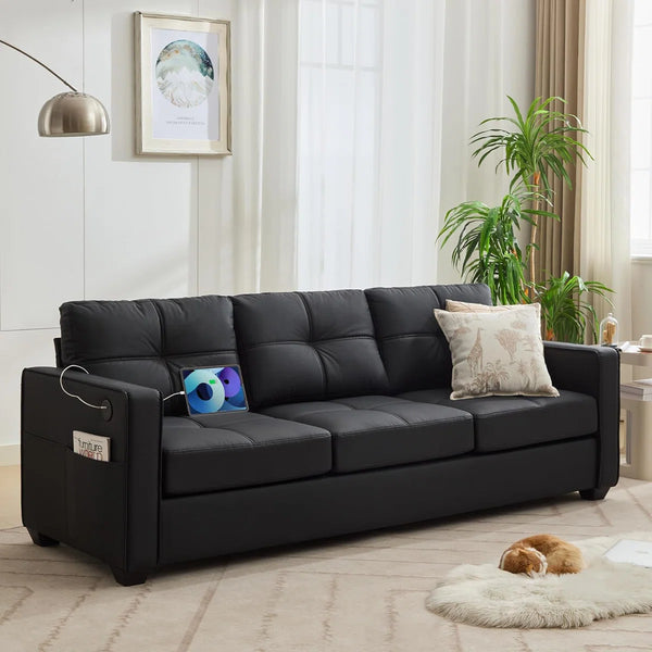 Recks Modern 3 Seater Sofa - Wooden Bazar