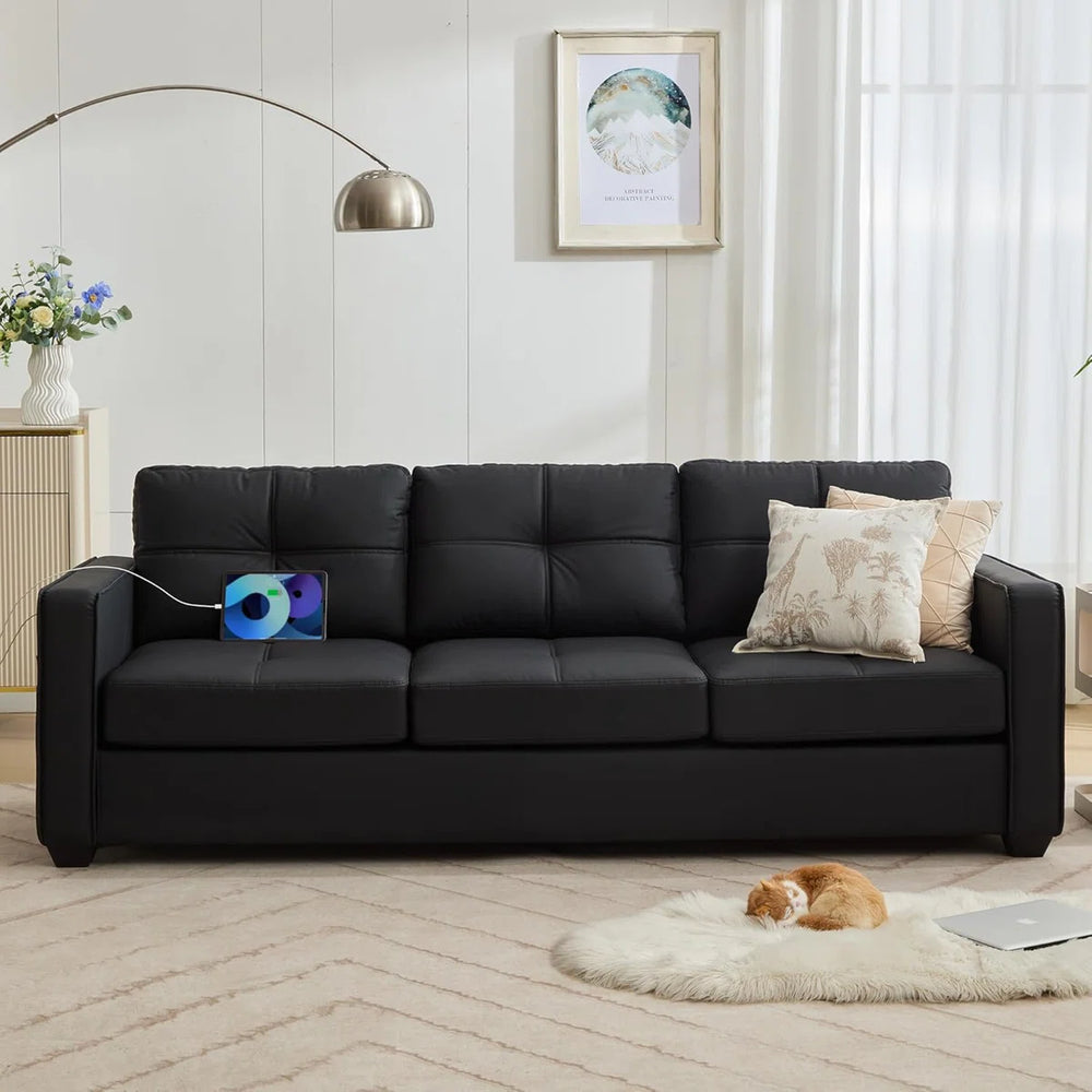 Recks Modern 3 Seater Sofa - Wooden Bazar