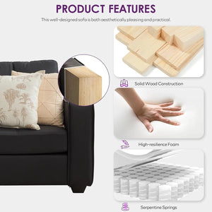 Recks Modern 3 Seater Sofa - Wooden Bazar