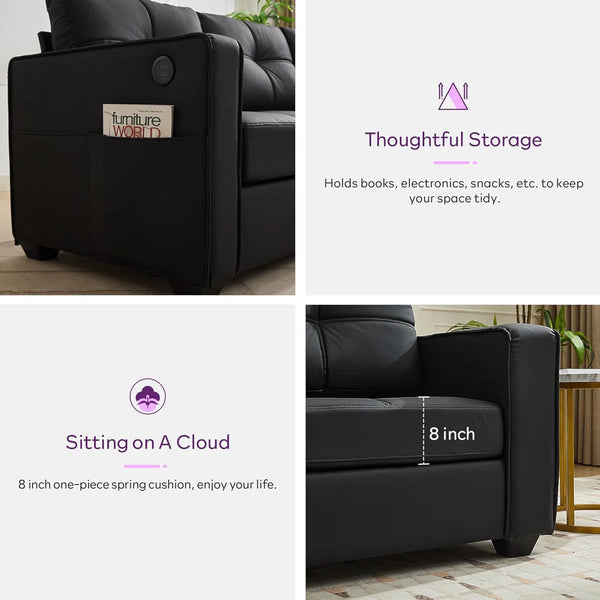 Recks Modern 3 Seater Sofa - Wooden Bazar