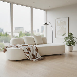 90.2'' Wide half moon design sofa  Wooden Bazar