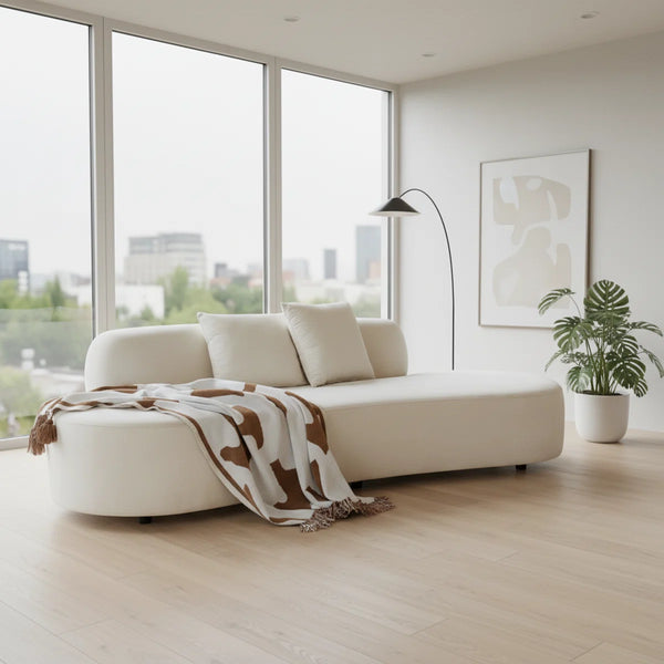 90.2'' Wide half moon design sofa  Wooden Bazar