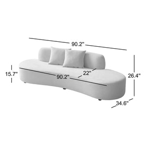 90.2'' Wide half moon design sofa  Wooden Bazar