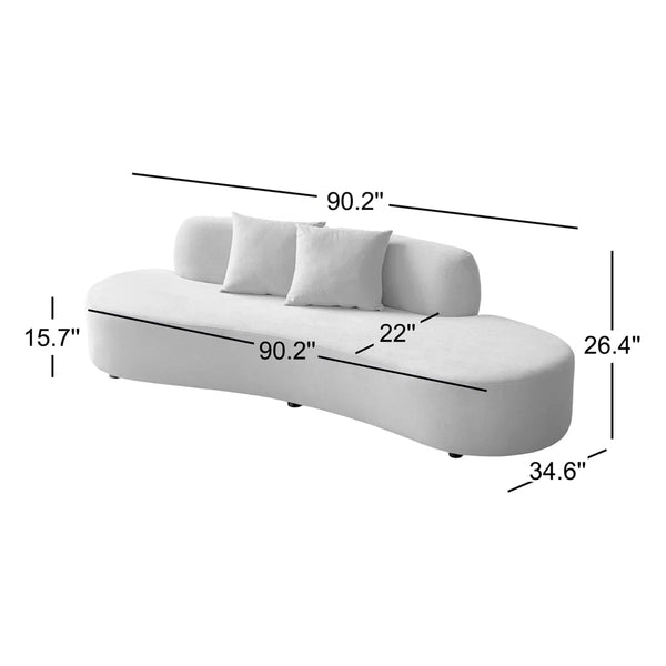 90.2'' Wide half moon design sofa  Wooden Bazar