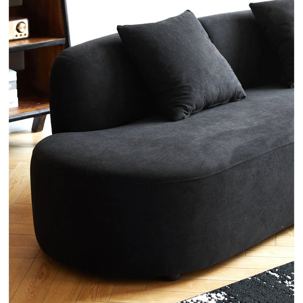 90.2'' Wide half moon design sofa  Wooden Bazar