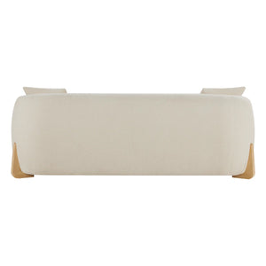Divaag Upholstered Modern Curved Chenille Sofa with Unique Wood Legs