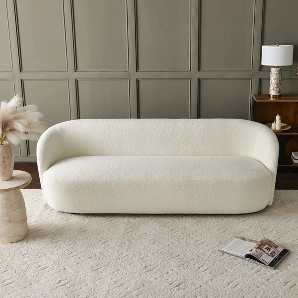 Canvick Boucle Upholstered 3-Seater Sofa - Wooden Bazar
