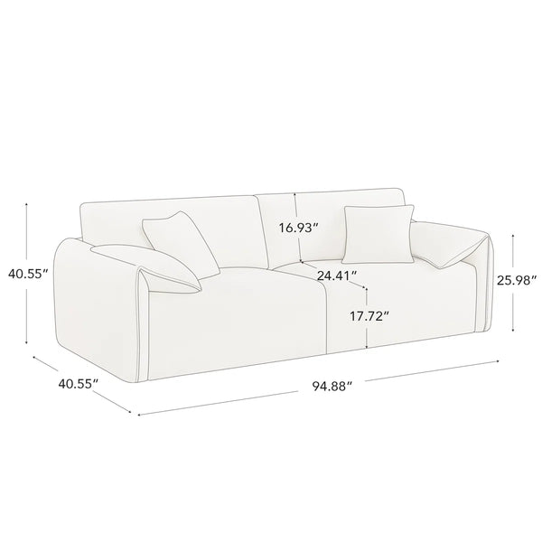 Simperk Upholstered Causal Chenille Sofa - Wooden Bazar