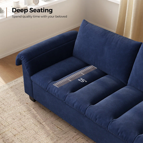 Wimpik Upholstered Sofa With Wood Legs - Wooden bazar