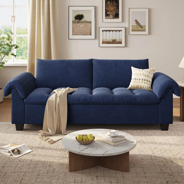 Wimpik Upholstered Sofa With Wood Legs - Wooden bazar