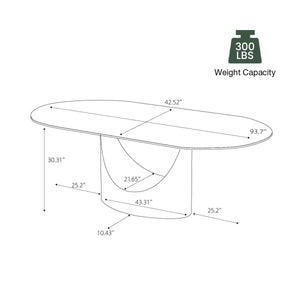 Modern Oval Dining Table Set with Sintered Stone Top and Upholstered Chairs Pre-Assembled Dining Room Furniture