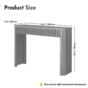 Abdel  Modern Fluted Console Table with Storage  Wooden Bazar