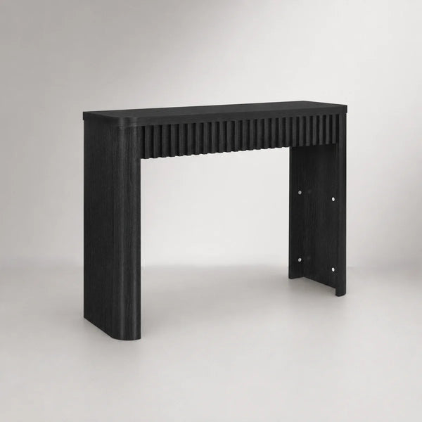 Abdel  Modern Fluted Console Table with Storage  Wooden Bazar