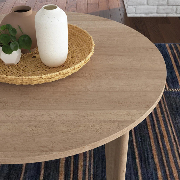 Kello 5 Seater Modern Round Dining Set - Wooden Bazar