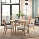 Kello 5 Seater Modern Round Dining Set - Wooden Bazar