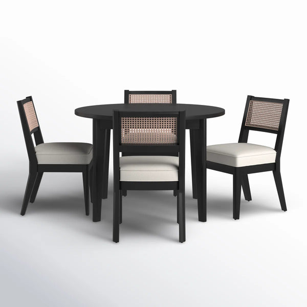 Kello 5 Seater Modern Round Dining Set - Wooden Bazar