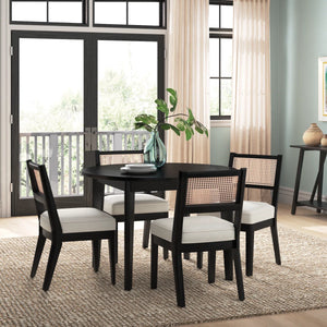 Kello 5 Seater Modern Round Dining Set - Wooden Bazar