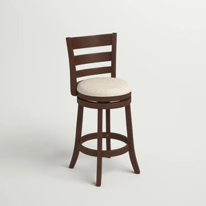 Adelynn Swivel Upholstered Counter Stool with Solid Wood Frame  Wooden bazar