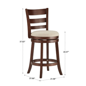 Adelynn Swivel Upholstered Counter Stool with Solid Wood Frame  Wooden bazar