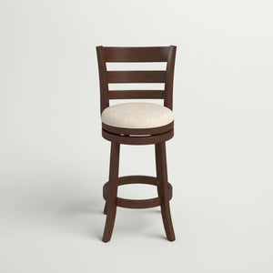 Adelynn Swivel Upholstered Counter Stool with Solid Wood Frame  Wooden bazar