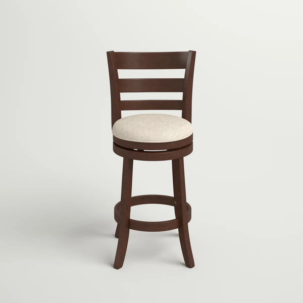Adelynn Swivel Upholstered Counter Stool with Solid Wood Frame  Wooden bazar