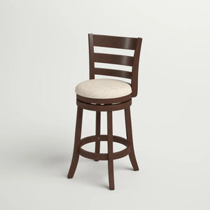 Adelynn Swivel Upholstered Counter Stool with Solid Wood Frame  Wooden bazar