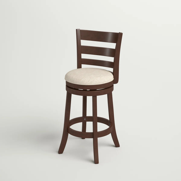 Adelynn Swivel Upholstered Counter Stool with Solid Wood Frame  Wooden bazar