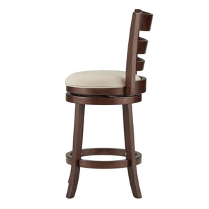 Adelynn Swivel Upholstered Counter Stool with Solid Wood Frame  Wooden bazar