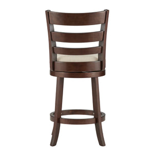 Adelynn Swivel Upholstered Counter Stool with Solid Wood Frame  Wooden bazar