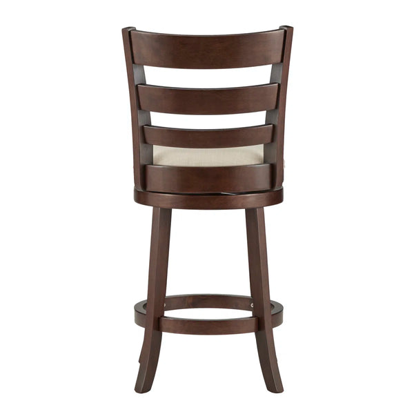 Adelynn Swivel Upholstered Counter Stool with Solid Wood Frame  Wooden bazar
