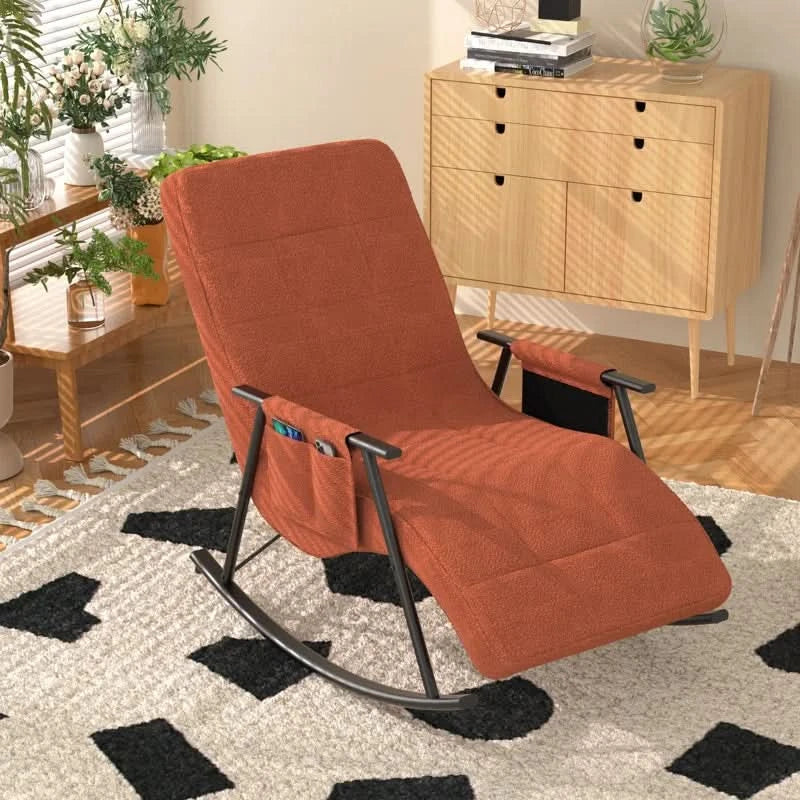 Lakkey Adjustable Nursery Glider Rocking Chair with High Back & Footre