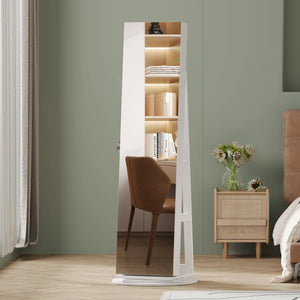Wide Jewelry Armoire with Spacious Storage  Wooden Bazar